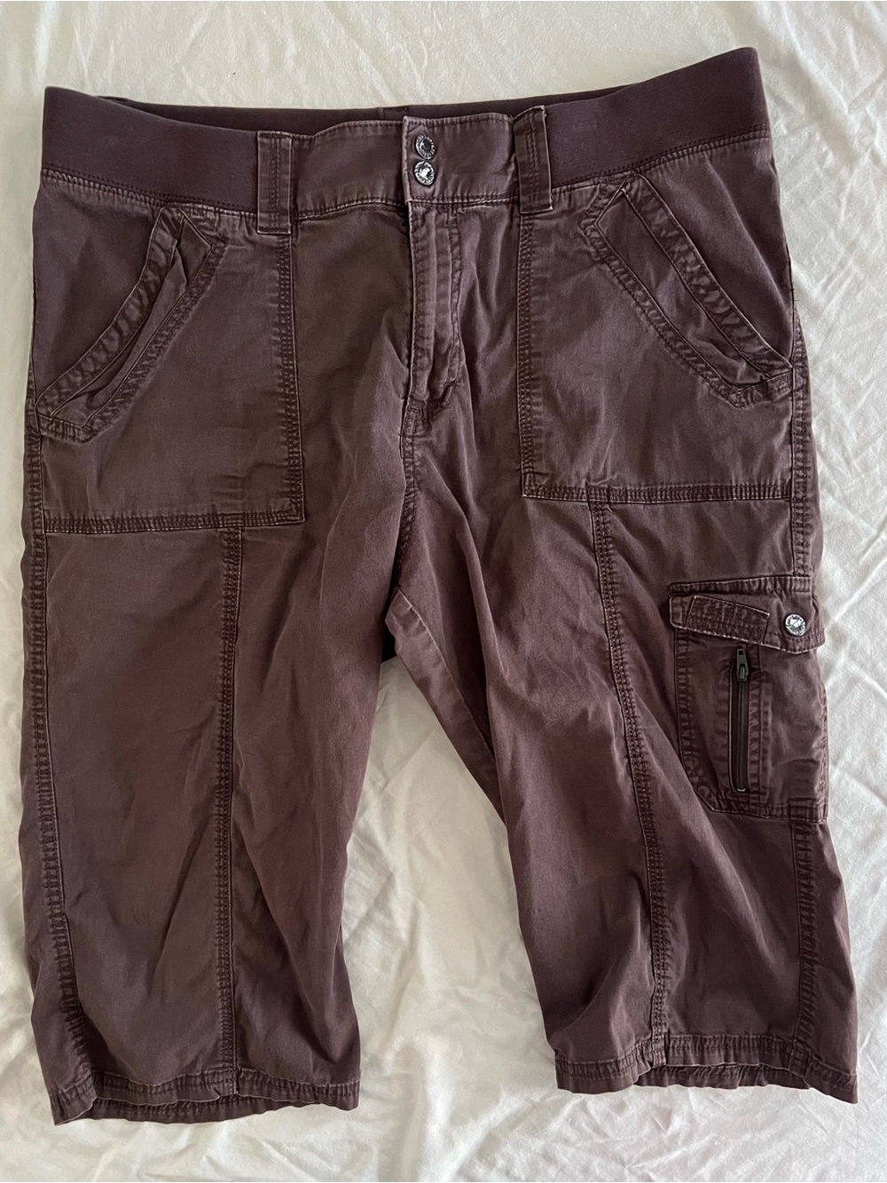 Lee Brown Utility Cargo Capri Shorts Size 16 Medium
